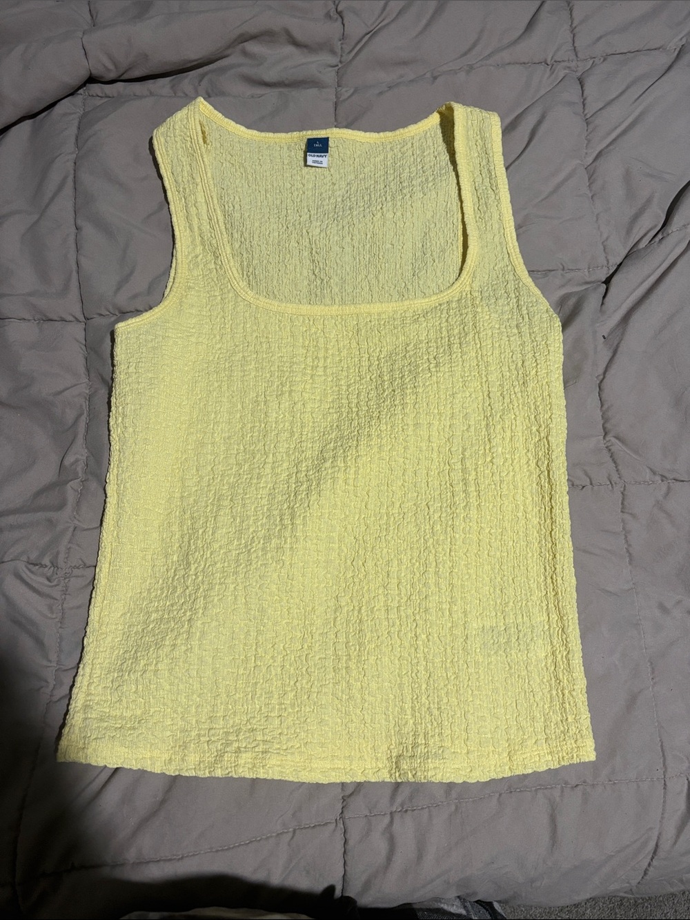 Yellow Textured Tank Top - Womens